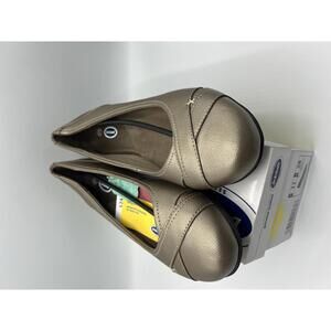 Dr. Scholl's Genuine Leather Ballet Flats - Size 11 - Metallic Champagne